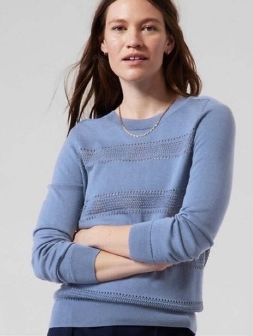 Athleta Pointelle Crewneck Sweater